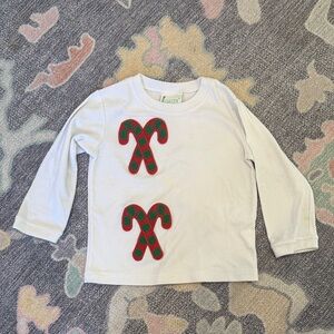 Zuccini Kids Long Sleeve White Shirt with Candy Canes